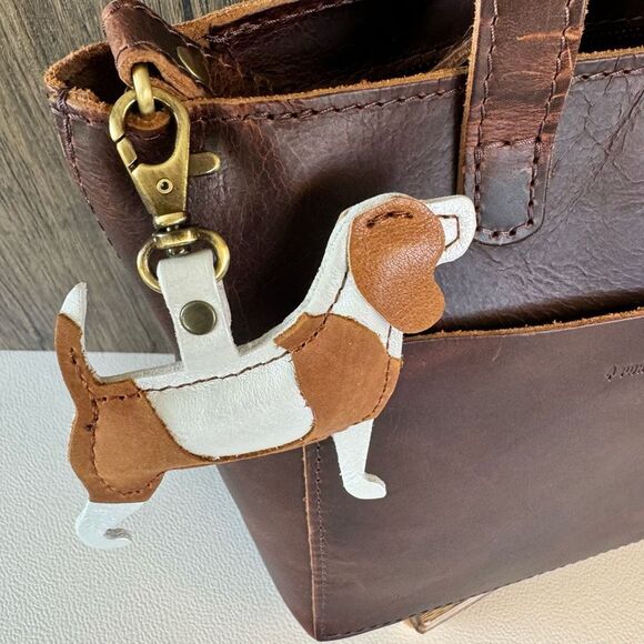 SHORTBREAD Leather Purse Charm FAST SHIP Portland Leather Dog Lover Kira - Picture 2 of 2